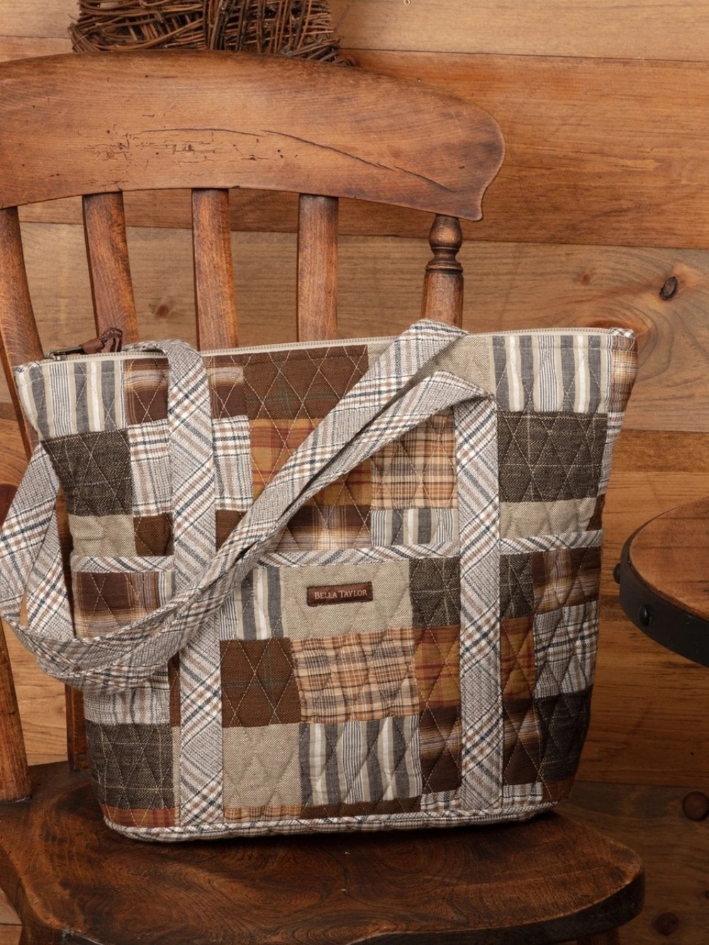 Bella Taylor Quilted Patchwork Tote